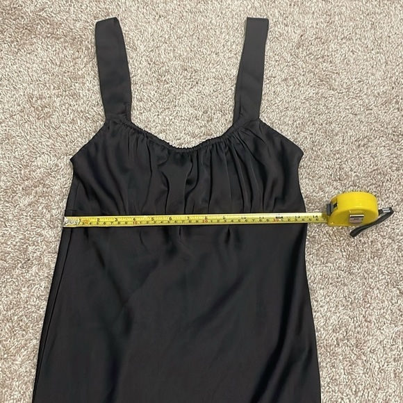 ASOS Women Maxi Slip Dress XS Black Bodycon Ruched Top Cocktail Party Preppy - Picture 7 of 10